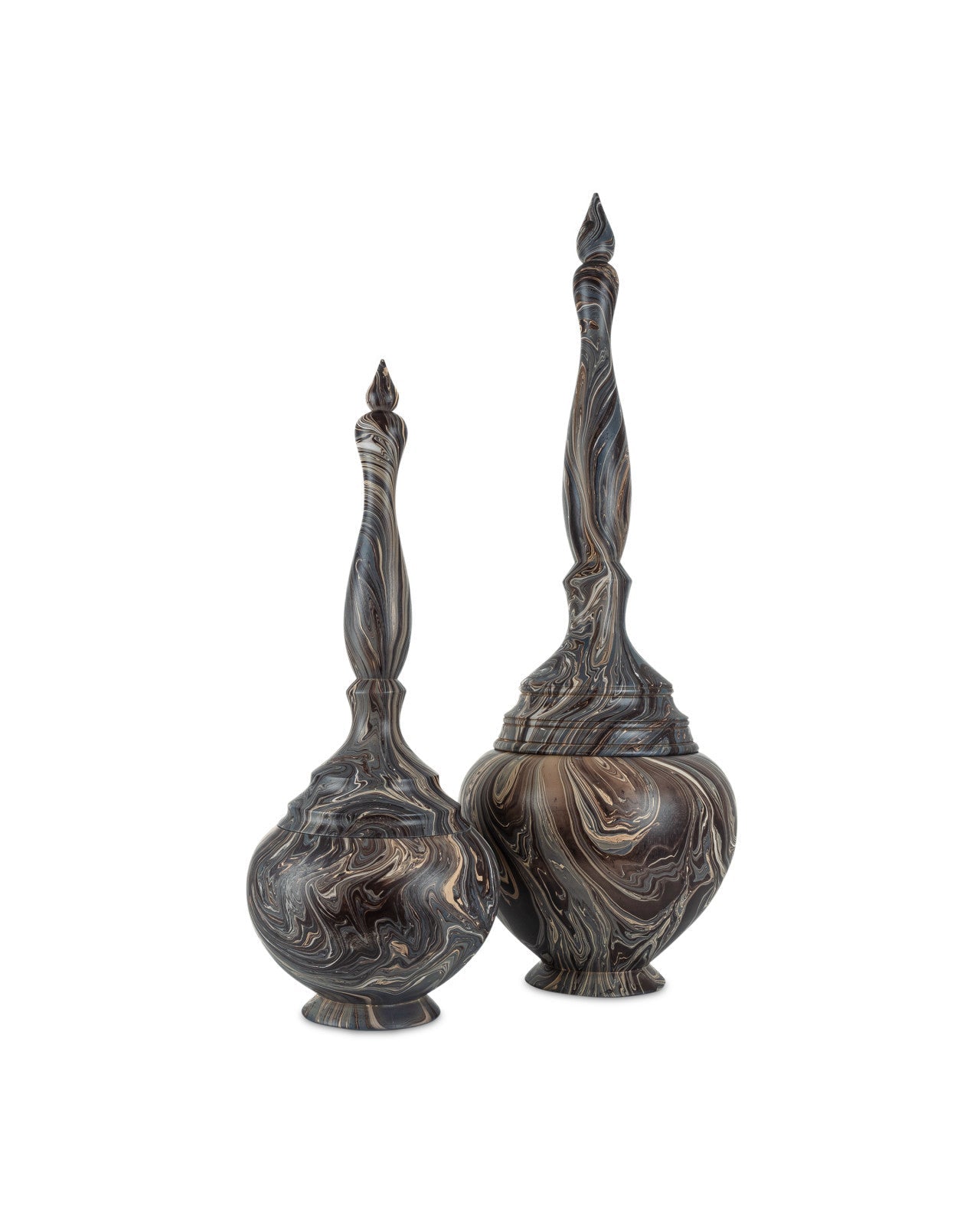 Marbleized Wood Short Turret Box