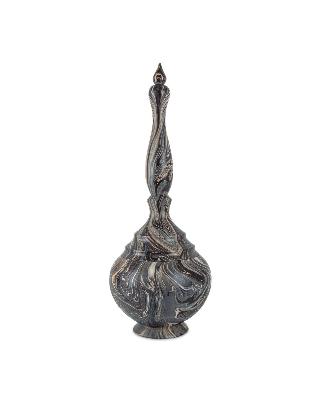 Marbleized Wood Short Turret Box