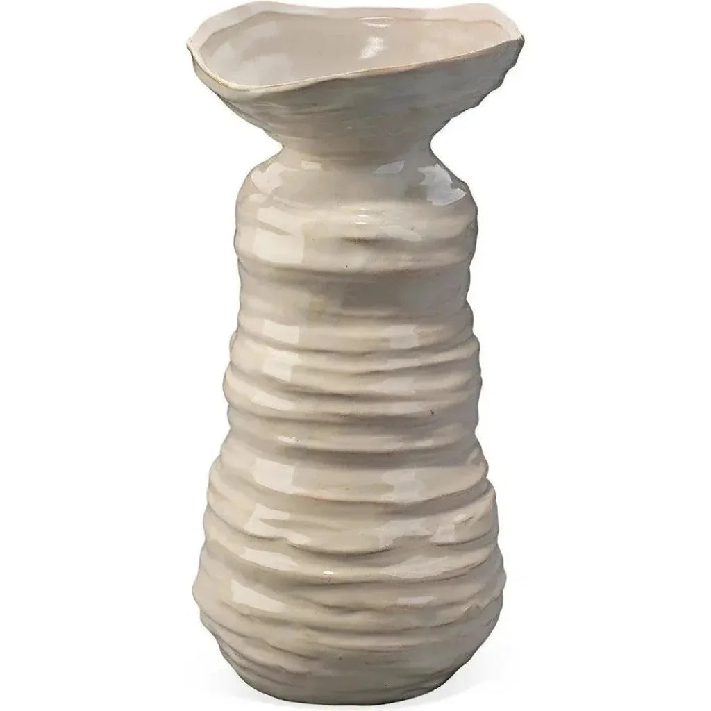 Jamie Young Marine Ceramic Pearl Cream Vase