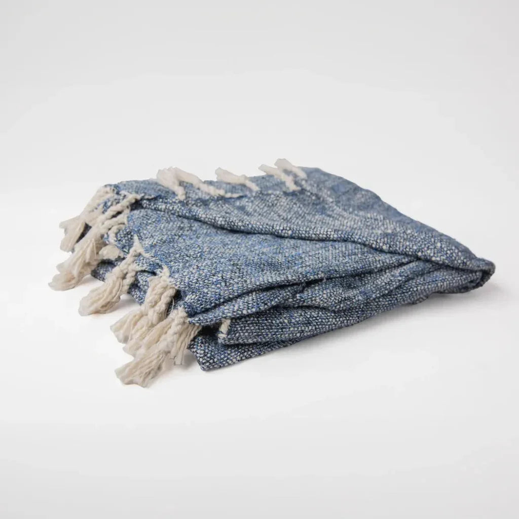 Marsha Navy Throw Blanket - LOOMLAN - LOOMLAN - Throw Blankets