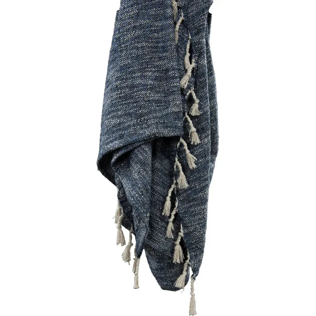 Marsha Navy Throw Blanket - LOOMLAN - LOOMLAN - Throw Blankets