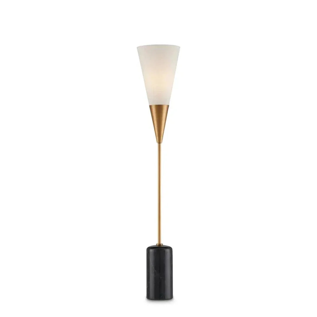 Martini Black Torchiere Table Lamp - LOOMLAN - Currey & Co - Table Lamps