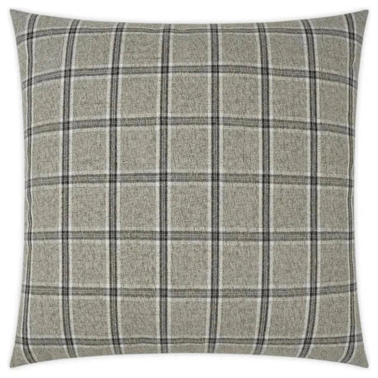 Mayfair Zinc Plaid Check Grey Large Throw Pillow Insert - LOOMLAN - D.V. Kap - Throw Pillows