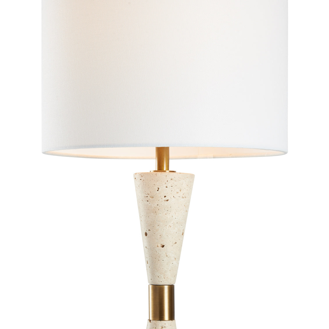 Metroline White Travertine Table Lamp