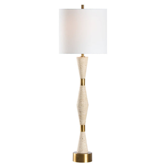 Metroline White Travertine Table Lamp