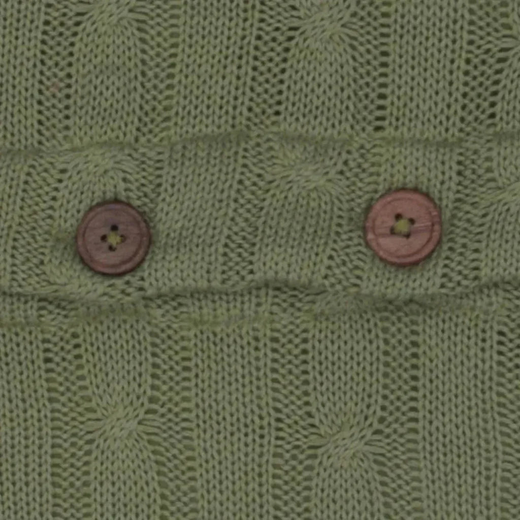LOOMLAN Michel Cable Knit Green Throw Pillow Down Insert