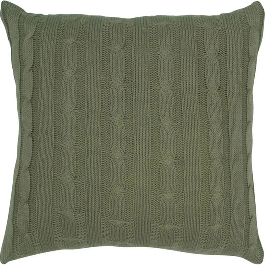 Michel Cable Knit Green Throw Pillow Down Insert - LOOMLAN - LOOMLAN - Throw Pillows