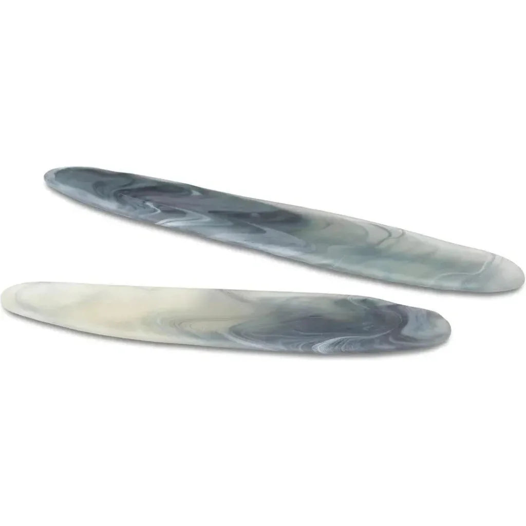 Midnight Blue Frosted Midnight Blue Tray 2PC - LOOMLAN - Currey & Co - Trays