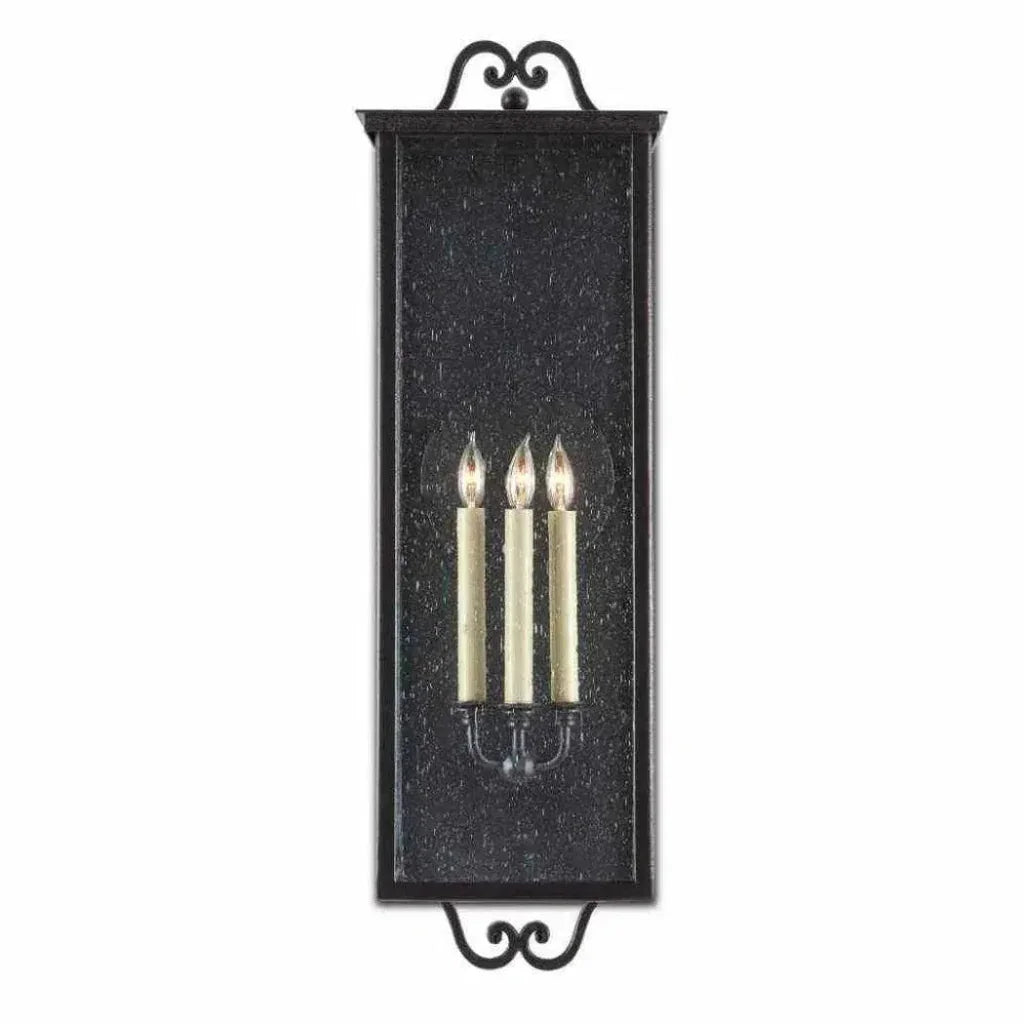 Midnight Giatti Large Outdoor Wall Sconce - LOOMLAN - Currey & Co - Wall Sconces
