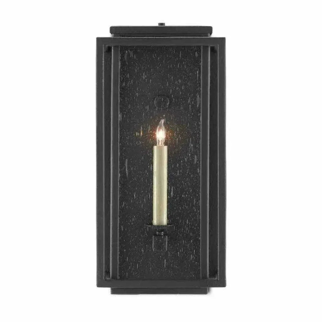 Midnight Wright Small Outdoor Wall Sconce - LOOMLAN - Currey & Co - Wall Sconces