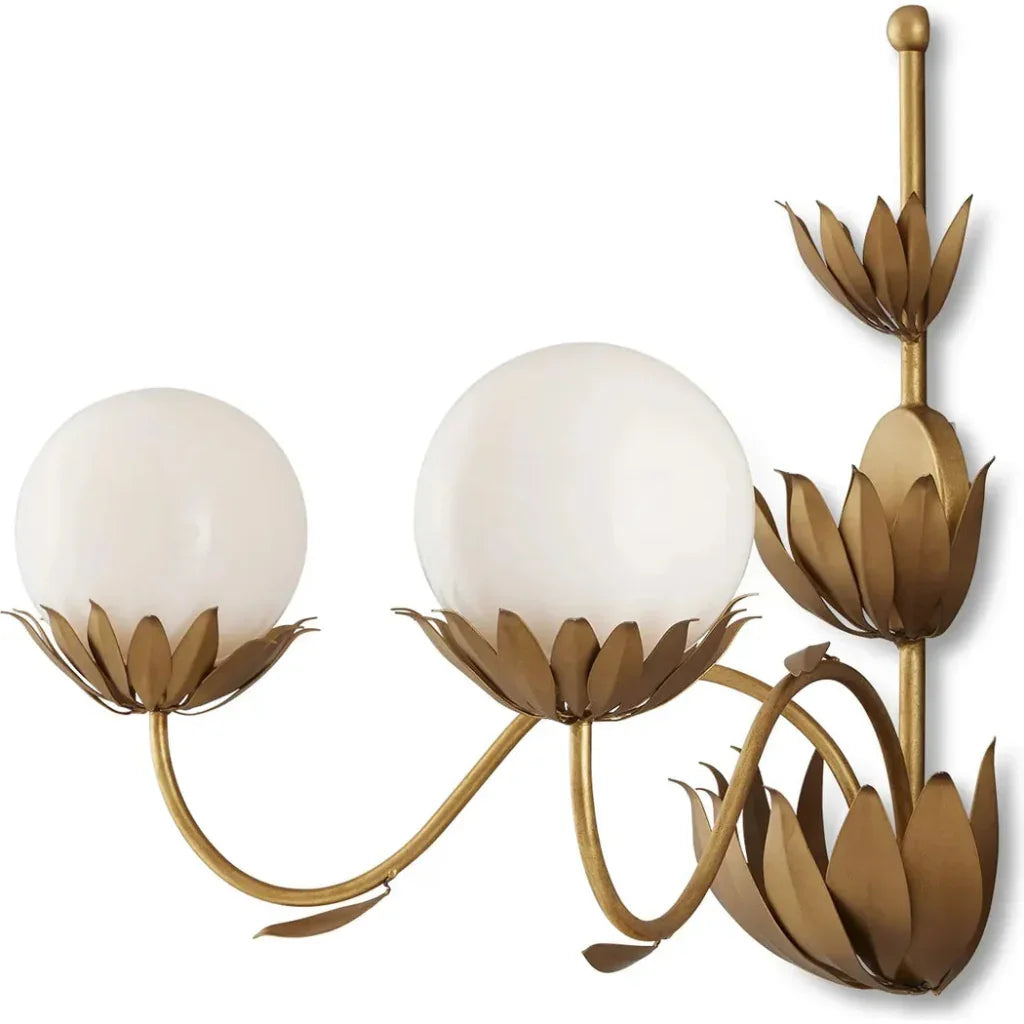 Mirasole Gold Wall Sconce - LOOMLAN - Currey & Co - Wall Sconces