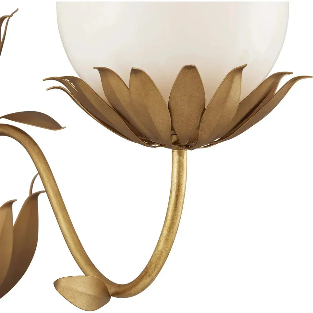 Mirasole Gold Wall Sconce - LOOMLAN - Currey & Co - Wall Sconces