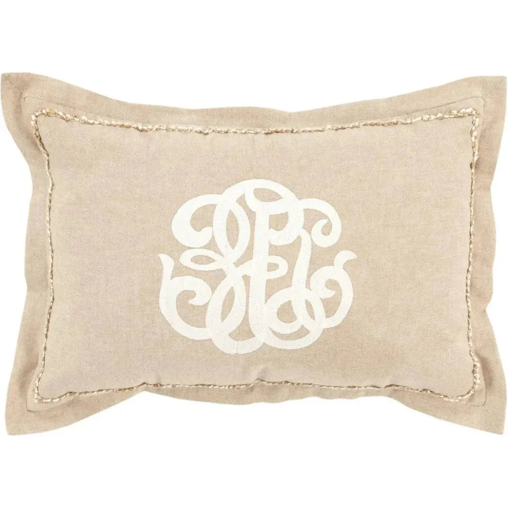 LOOMLAN Monogram Blue Lumbar Pillow Covers Insert June
