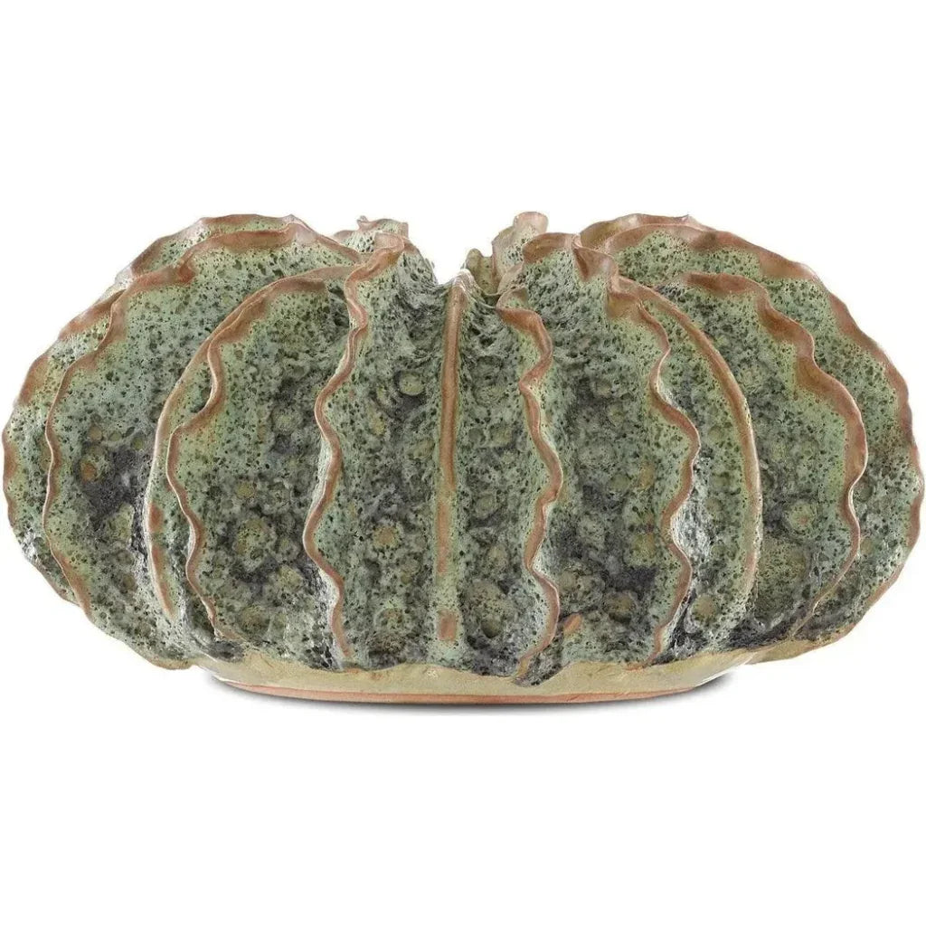 Moss Green Sunken Boat Wings Vase - LOOMLAN - Currey & Co - Vases & Jars