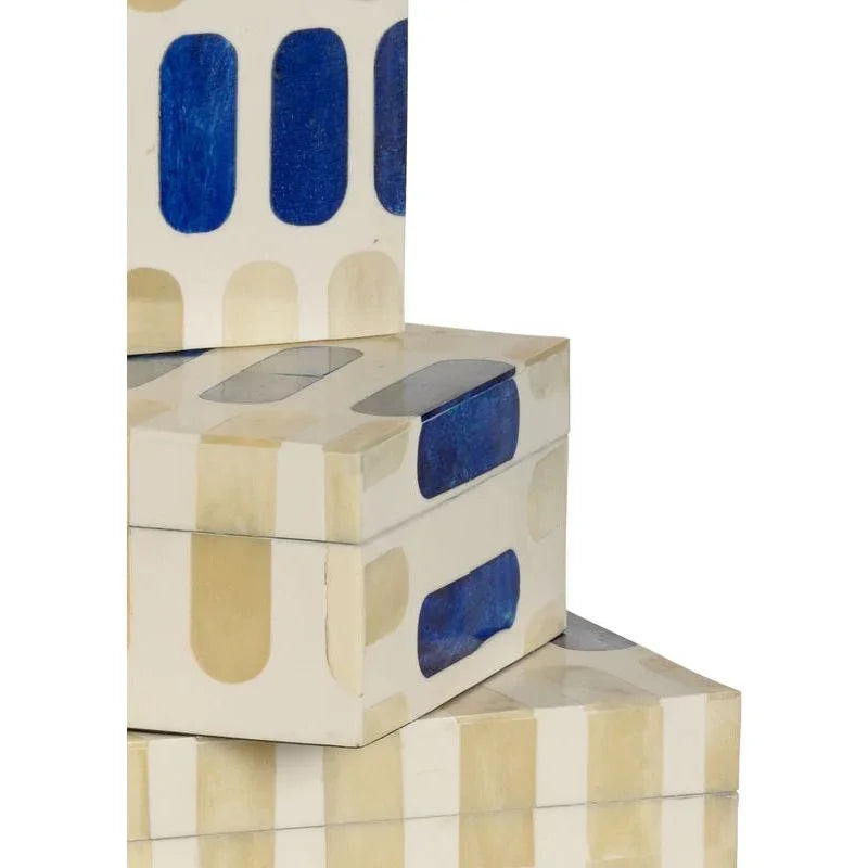 Wildwood Mozart Inlaid Bone Made White Box (Set of 3)