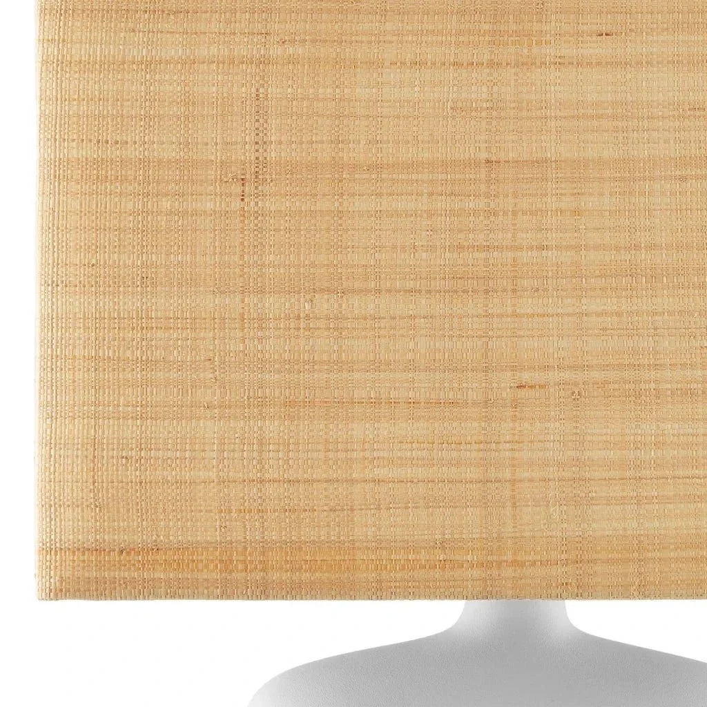 Musing White Composite And Wood Table Lamp - LOOMLAN - Currey & Co - Table Lamps