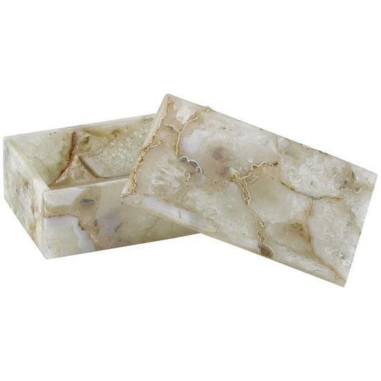 Natural Agate Benoit Small Box - LOOMLAN - Currey & Co - Boxes & Bowls