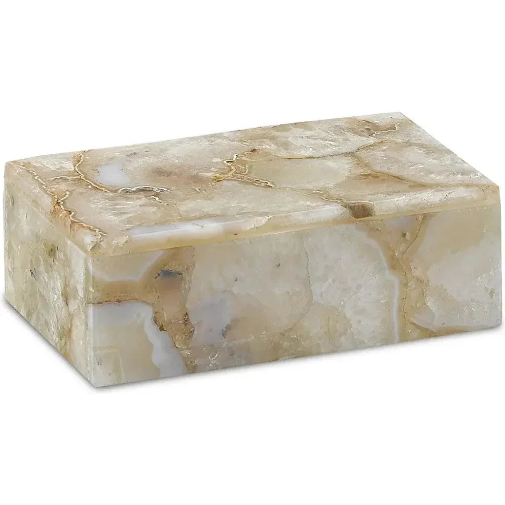 Natural Agate Benoit Small Box - LOOMLAN - Currey & Co - Boxes & Bowls