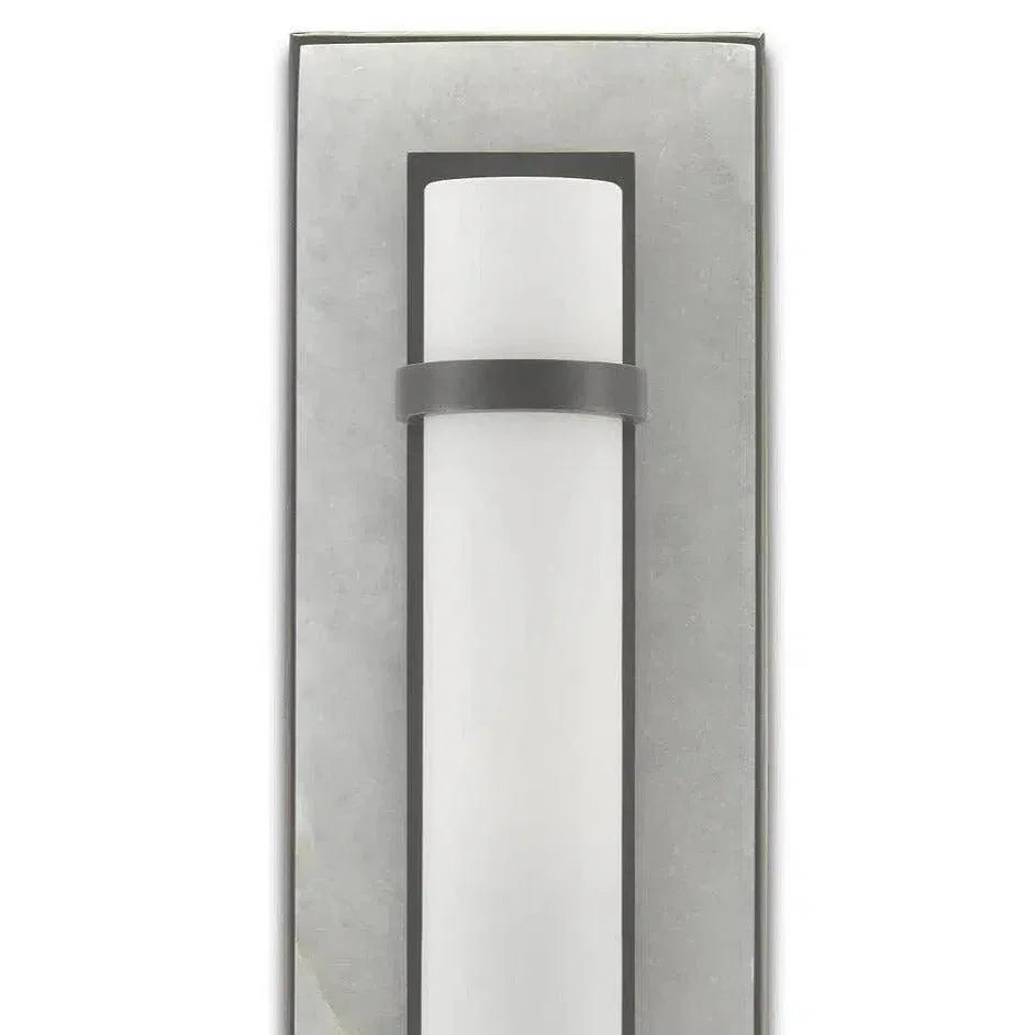 Natural Alabaster Oil Rubbed Bronze Opaque White Sconce - LOOMLAN - Currey & Co - Wall Sconces
