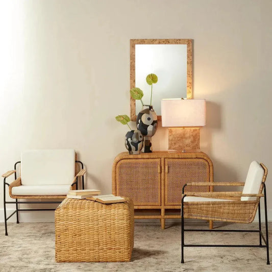 Natural Burl Wood Parallel Table Lamp - LOOMLAN - Jamie Young - Table Lamps