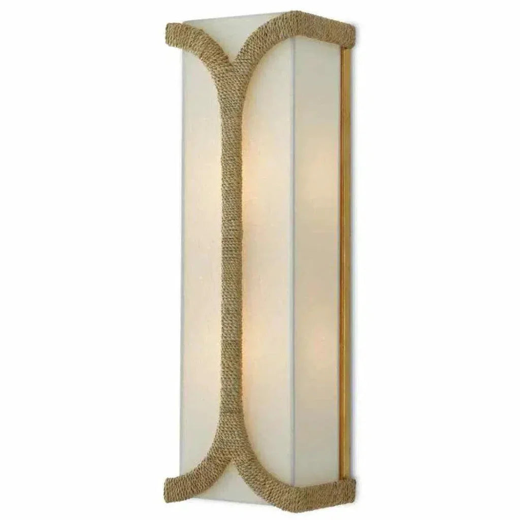 Natural Dark Gold Leaf Carthay Wall Sconce - LOOMLAN - Currey & Co - Wall Sconces