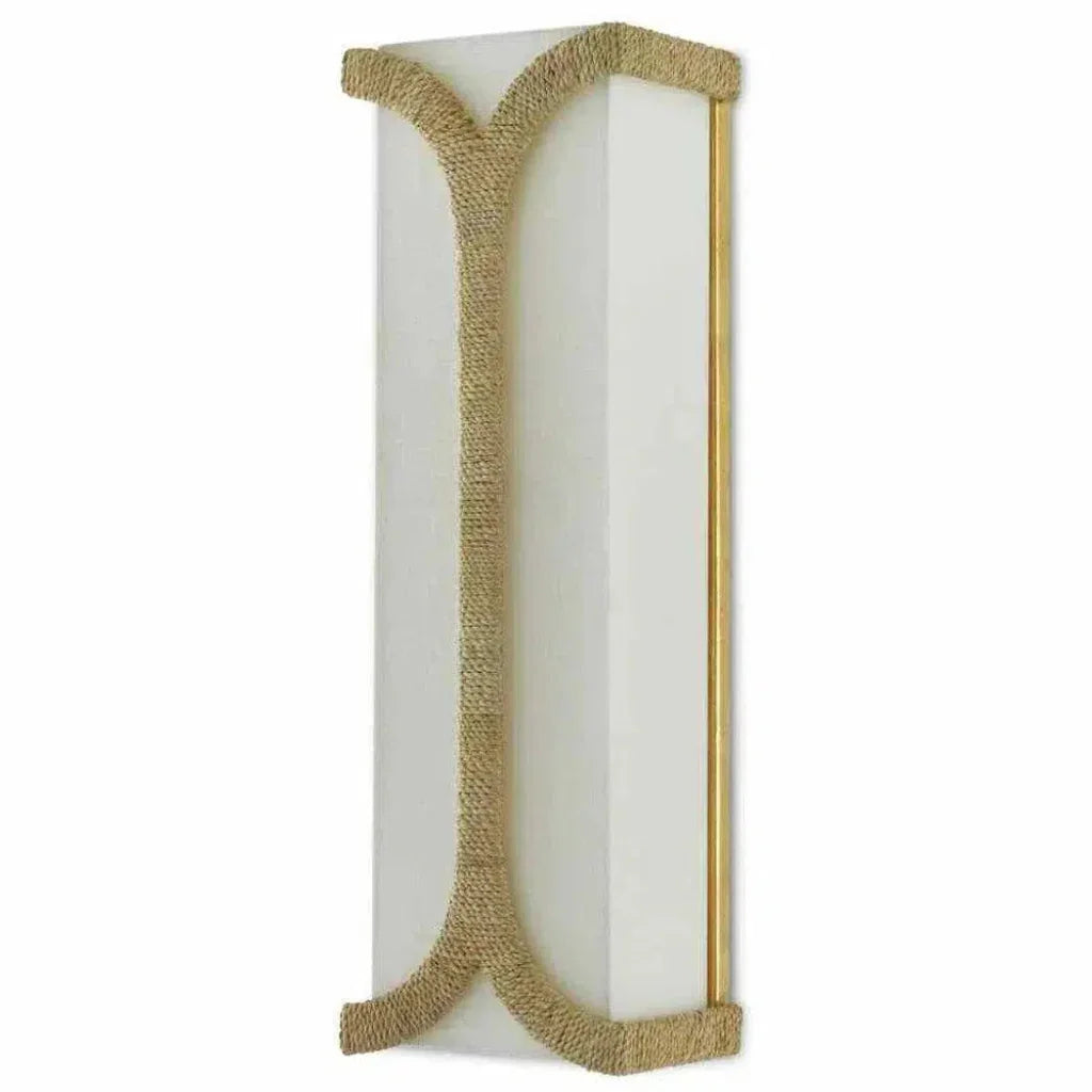 Natural Dark Gold Leaf Carthay Wall Sconce - LOOMLAN - Currey & Co - Wall Sconces