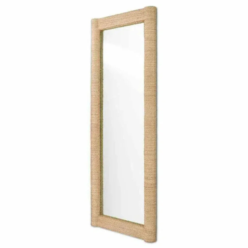Natural Vilmar Floor Mirror-Floor Mirrors-Currey & Co-LOOMLAN