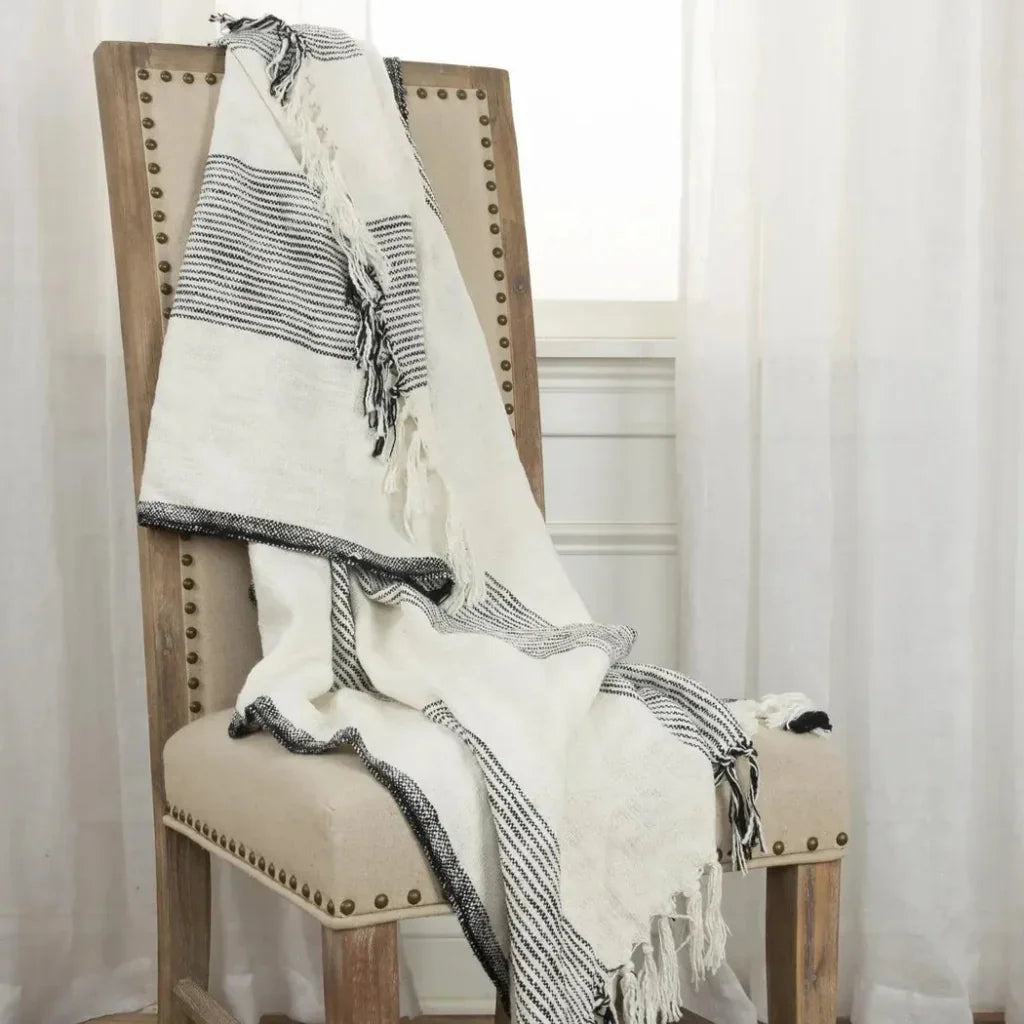 Nelly Boho Cotton Throw Blanket - LOOMLAN - LOOMLAN - Throw Blankets