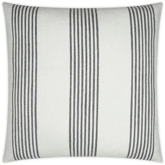 Newport Stripes Nautical White Grey Large Throw Pillow - LOOMLAN - D.V. Kap - Throw Pillows