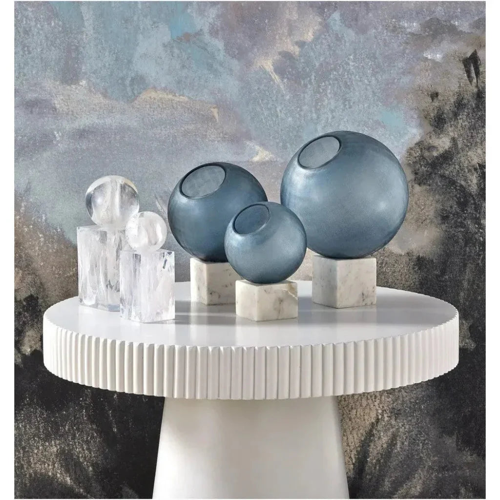 Nova Composite White Objects Sculpture 2PC - LOOMLAN - Currey & Co - Statues & Sculptures