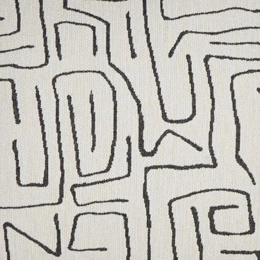 Novato Abstract White Black Large Throw Pillow Insert - LOOMLAN - D.V. Kap - Throw Pillows