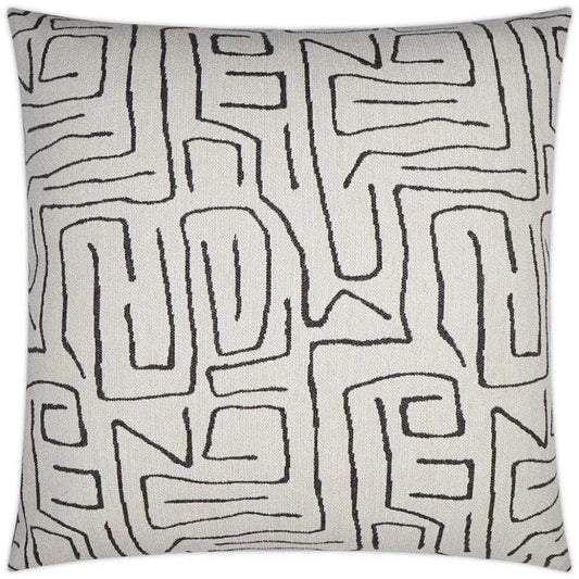 Novato Abstract White Black Large Throw Pillow Insert - LOOMLAN - D.V. Kap - Throw Pillows