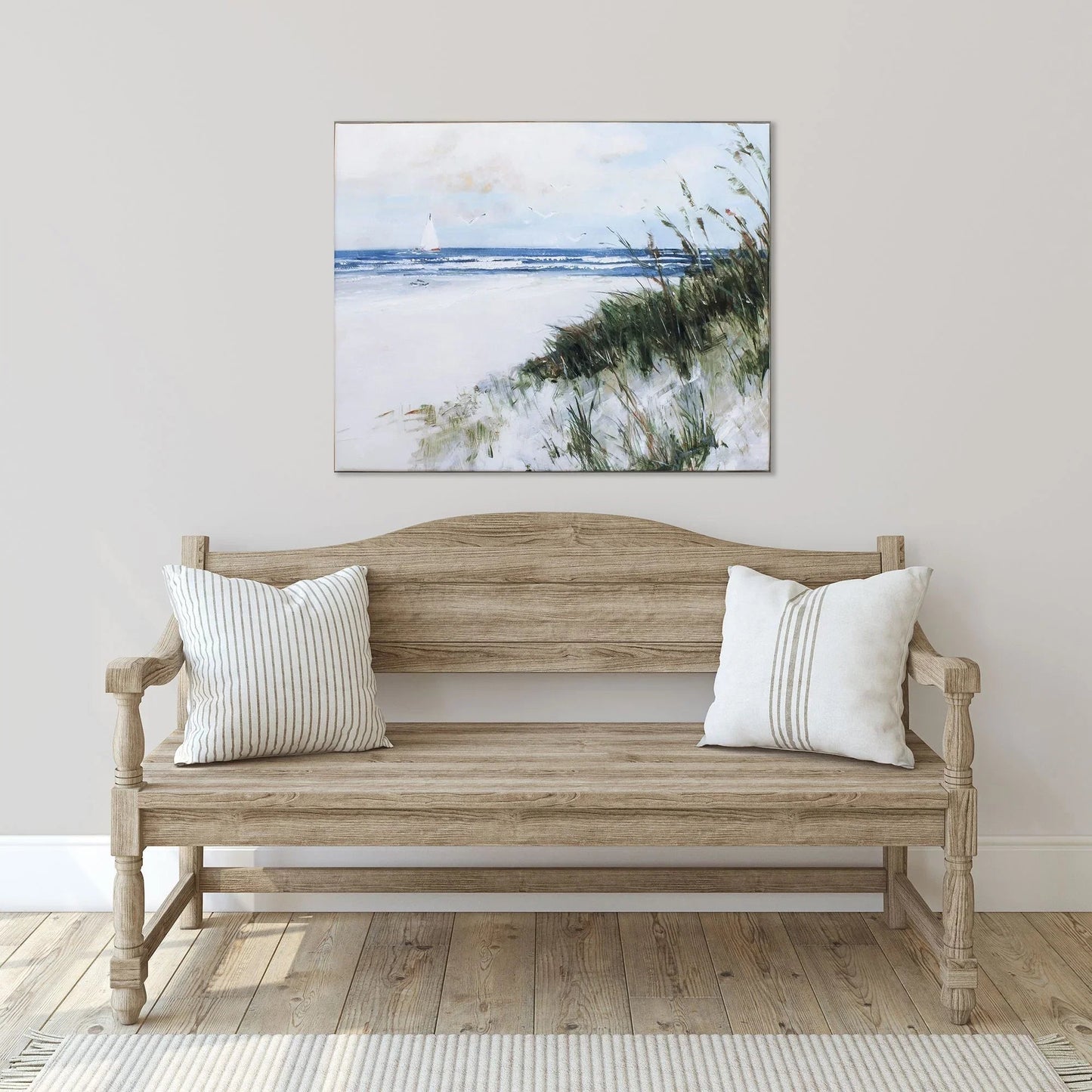 Oak Island Sunrise Blue Canvas Art
