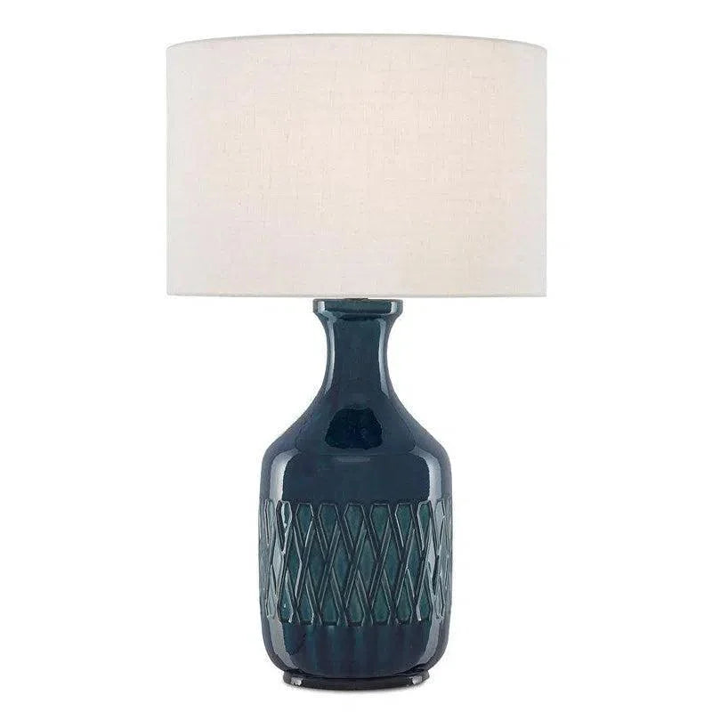 Ocean Blue Samba Blue Table Lamp - LOOMLAN - Currey & Co - Table Lamps