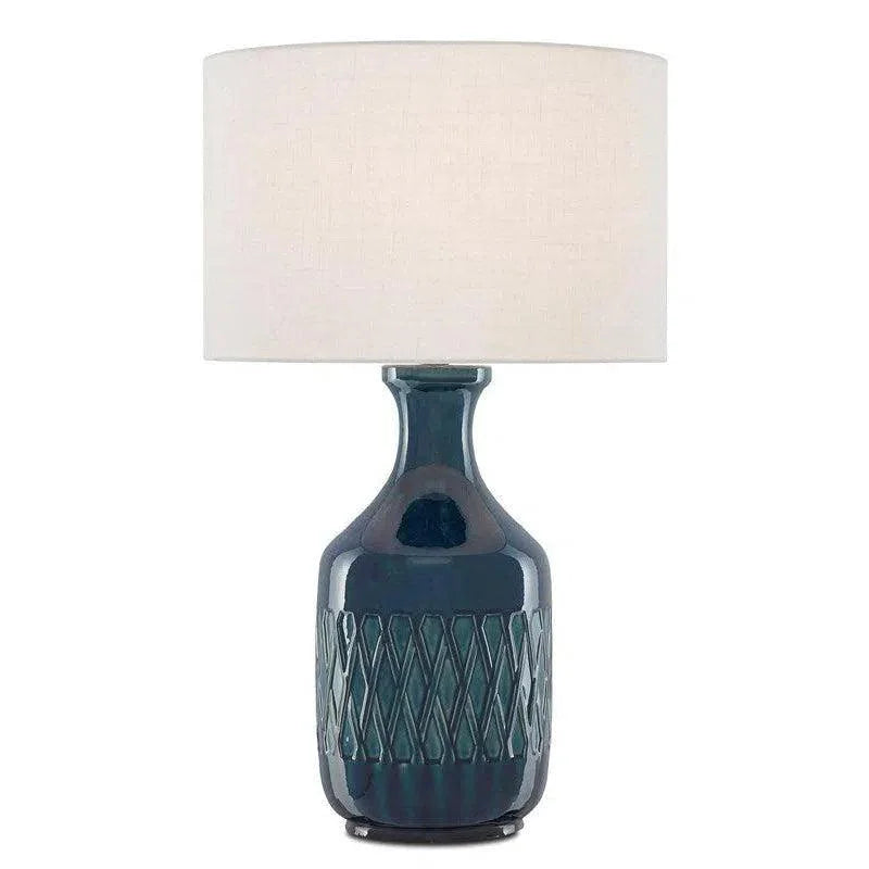 Ocean Blue Samba Blue Table Lamp - LOOMLAN - Currey & Co - Table Lamps