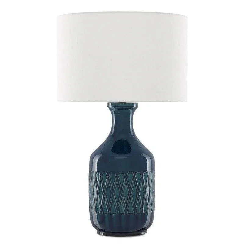 Ocean Blue Samba Blue Table Lamp - LOOMLAN - Currey & Co - Table Lamps