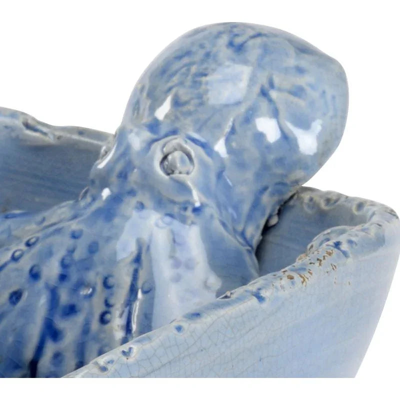Octopus Garden Ceramic Made Blue Bowl - LOOMLAN - Wildwood - Boxes & Bowls