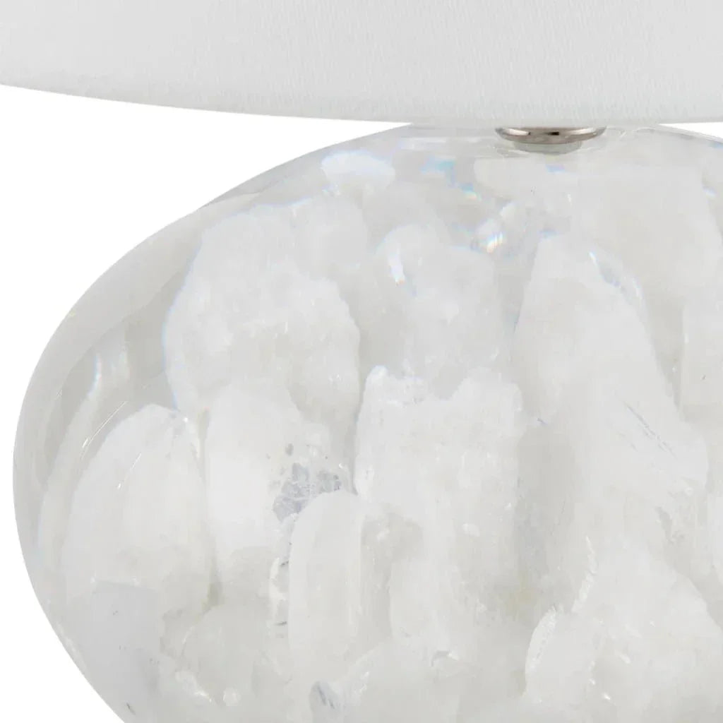 Odette White Quartz Table Lamp - LOOMLAN - Currey & Co - Table Lamps