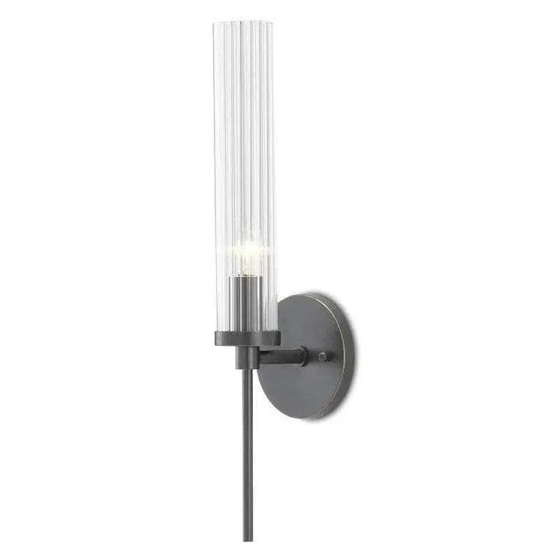 Oil Rubbed Bronze Clear Bellings Bronze Wall Sconce - LOOMLAN - Currey & Co - Wall Sconces