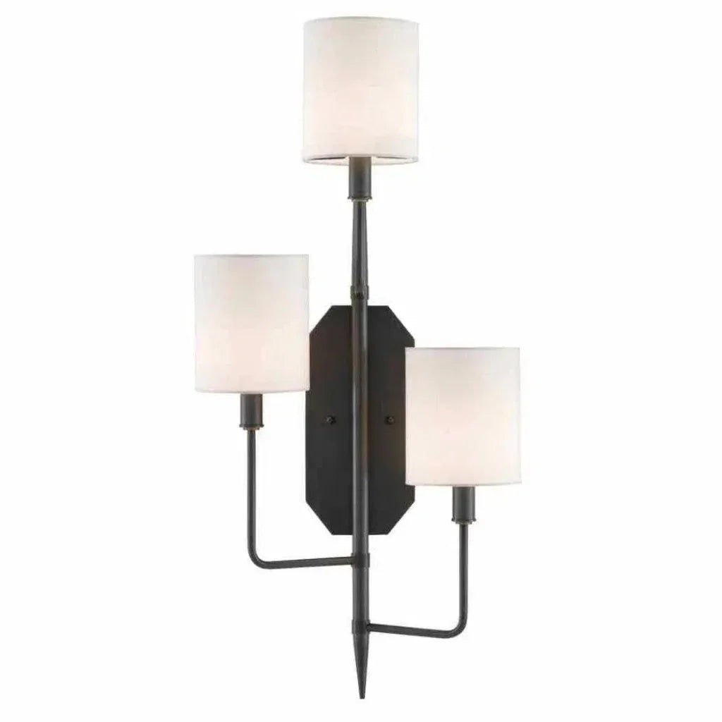 Oil Rubbed Bronze Knowsley Wall Sconce Left - LOOMLAN - Currey & Co - Wall Sconces