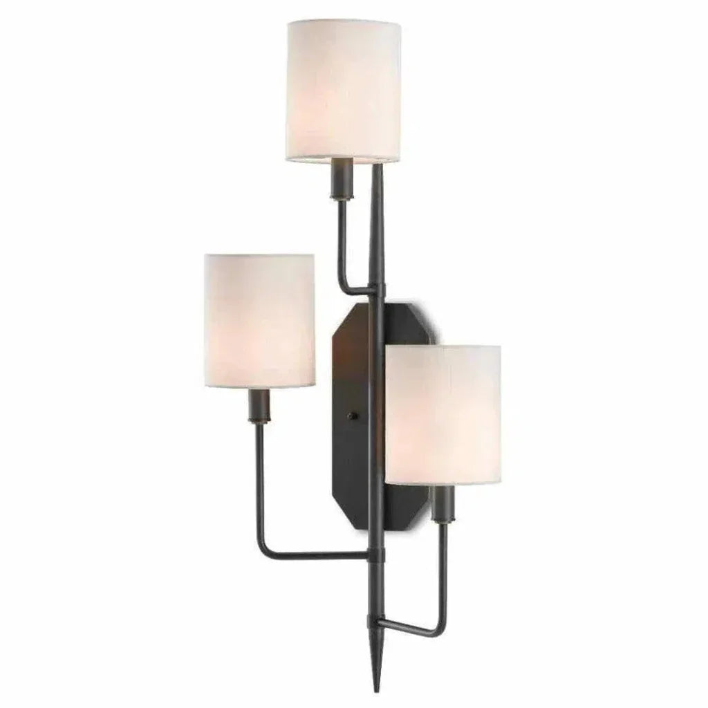 Oil Rubbed Bronze Knowsley Wall Sconce Left - LOOMLAN - Currey & Co - Wall Sconces