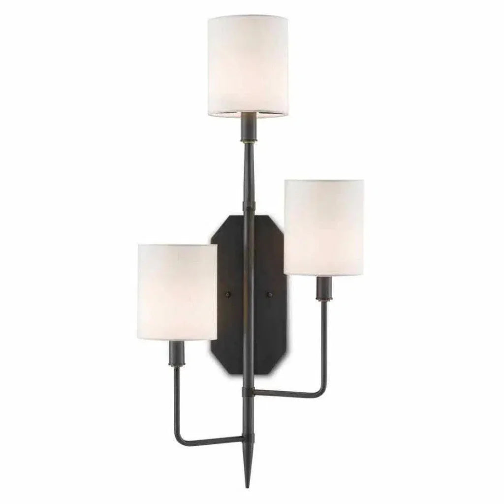 Oil Rubbed Bronze Knowsley Wall Sconce Right - LOOMLAN - Currey & Co - Wall Sconces