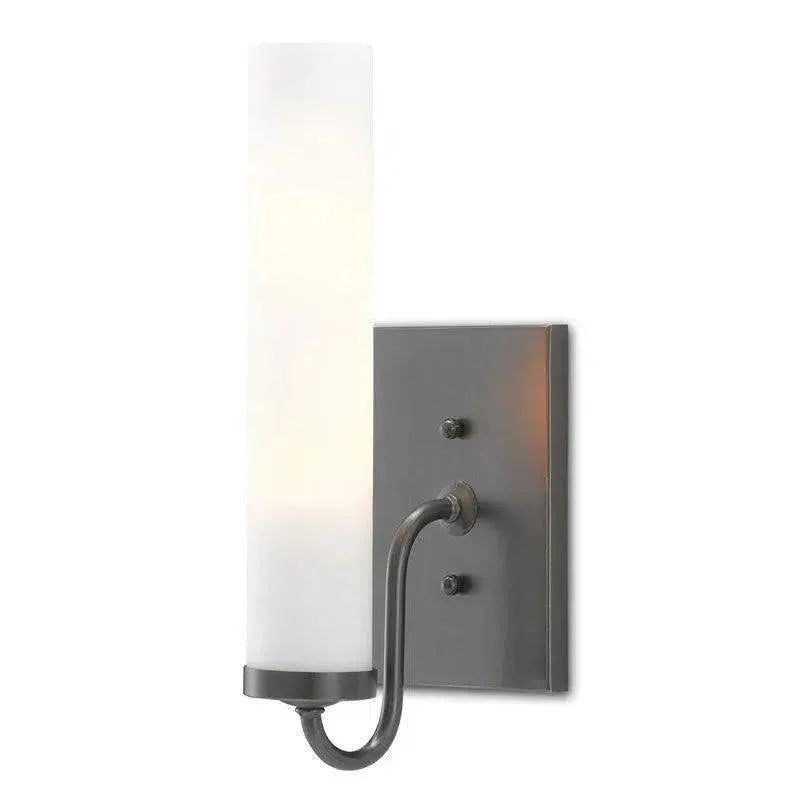 Oil Rubbed Bronze Opaque Glass Brindisi Wall Sconce - LOOMLAN - Currey & Co - Wall Sconces