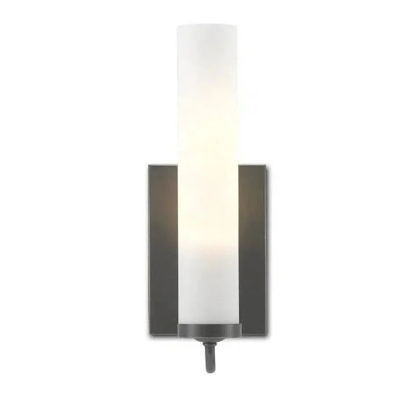 Oil Rubbed Bronze Opaque Glass Brindisi Wall Sconce - LOOMLAN - Currey & Co - Wall Sconces