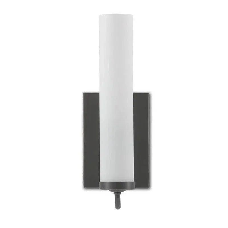 Oil Rubbed Bronze Opaque Glass Brindisi Wall Sconce - LOOMLAN - Currey & Co - Wall Sconces
