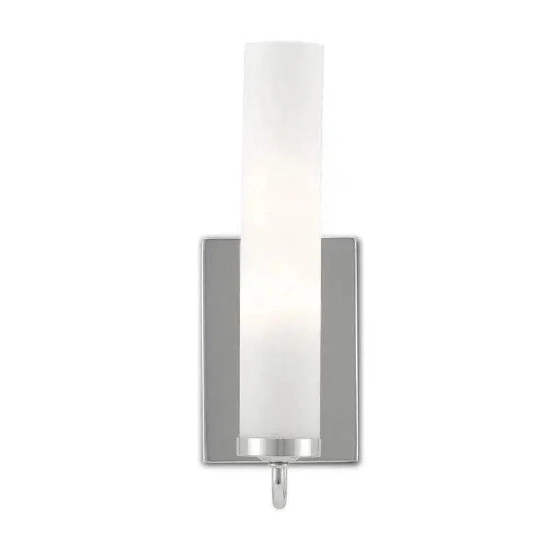 Opaque Glass Brindisi Nickel Wall Sconce - LOOMLAN - Currey & Co - Wall Sconces