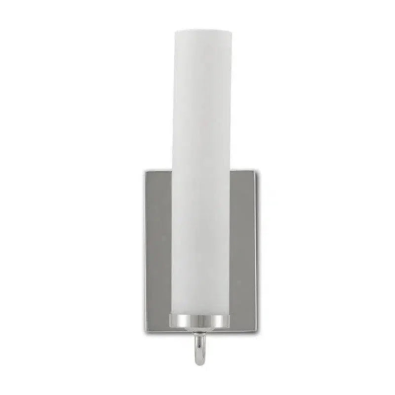 Opaque Glass Brindisi Nickel Wall Sconce - LOOMLAN - Currey & Co - Wall Sconces