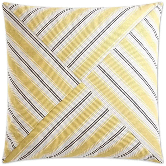 Ottoman Stripe Yellow Throw Pillow Insert - LOOMLAN - D.V. Kap - Throw Pillows