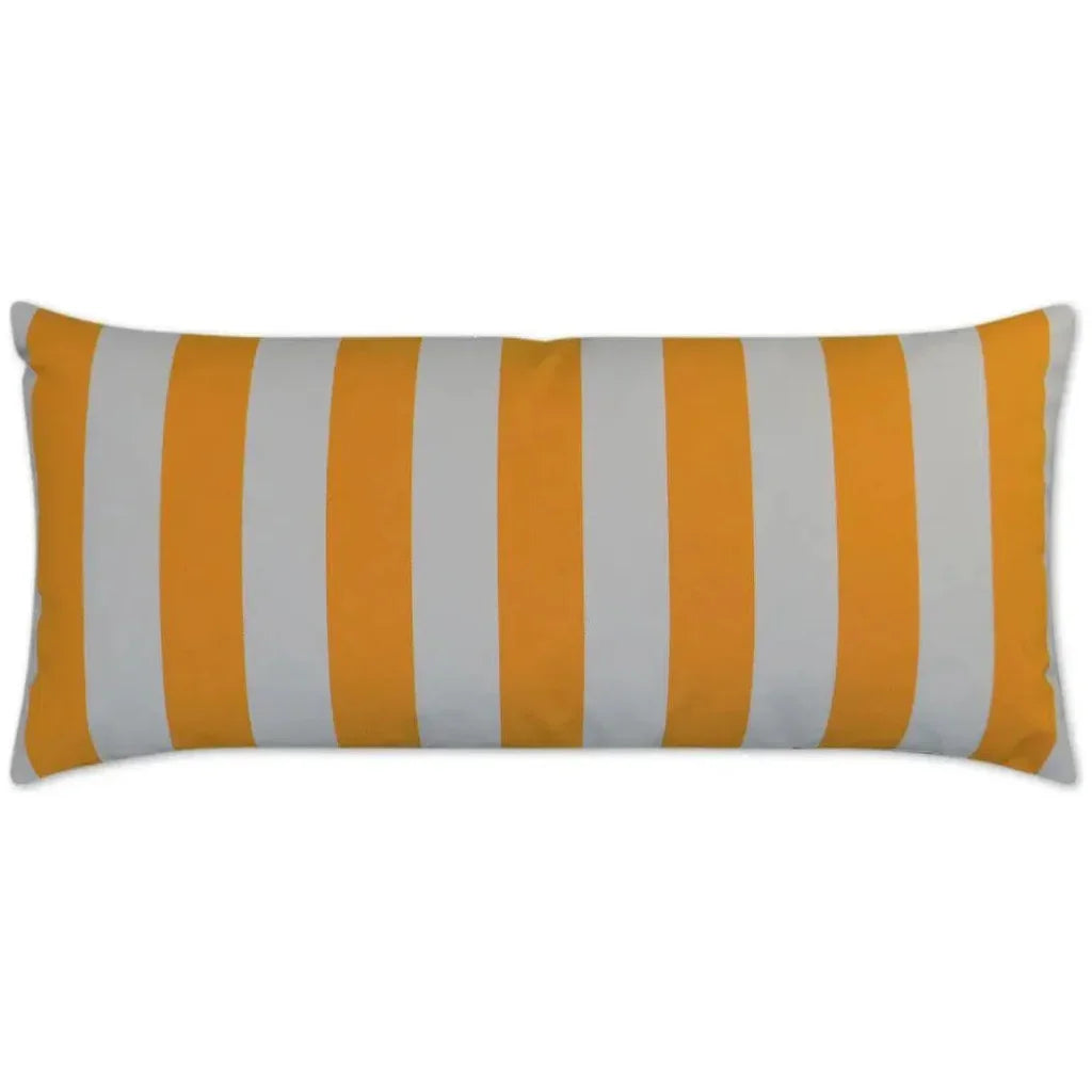Outdoor CafΓ© Stripe Lumbar Pillow - Yellow-Outdoor Pillows-D.V. Kap-LOOMLAN