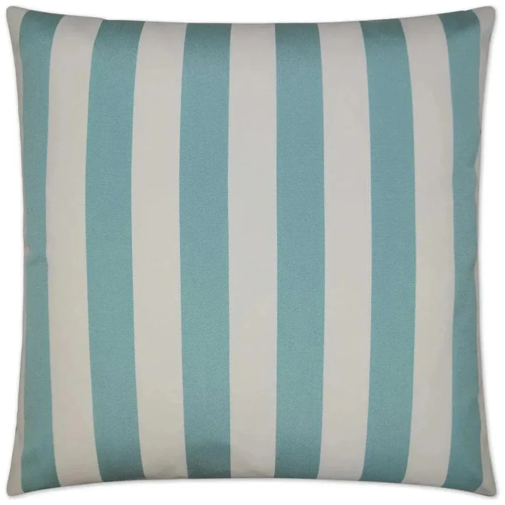 Outdoor CafΓ© Stripe Pillow - Aqua-Outdoor Pillows-D.V. Kap-LOOMLAN